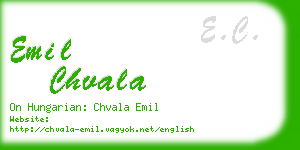 emil chvala business card